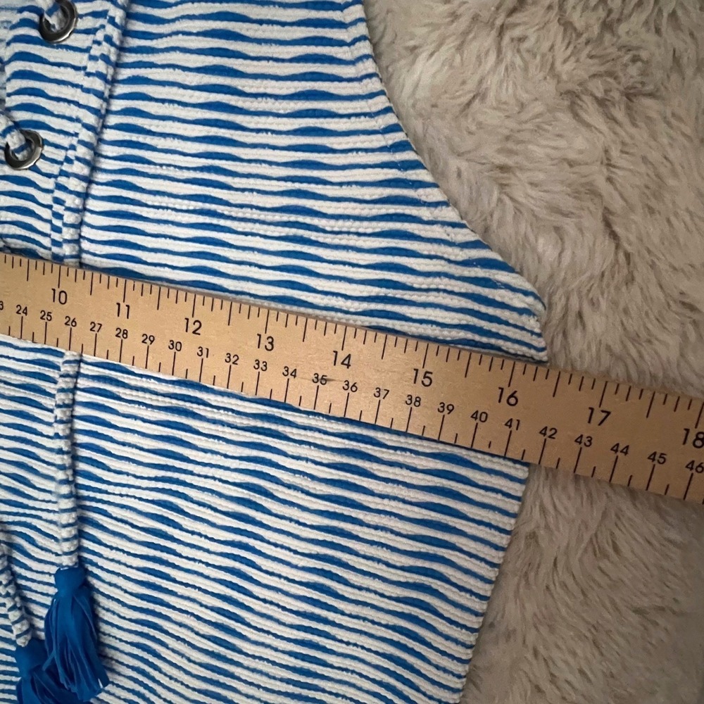 Tommy Bahama Blue White Striped Lace Up island Dress XS Pockets Coastal Packable - Picture 3 of 9